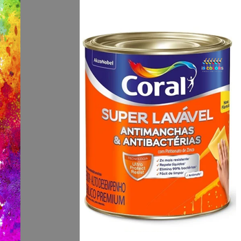 Tinta Acrílica Super Lavável 0,8 litros - Coral - Imensidão Cinza Coral SC