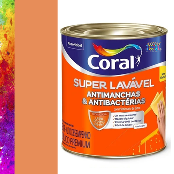 Tinta Acrílica Super Lavável 0,8 litros - Coral - Praia da Canoa Coral SC