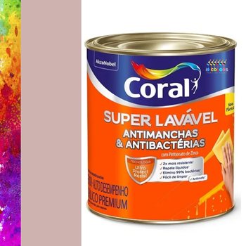 Tinta Acrílica Super Lavável 0,8 litros - Coral - Rosa Empoeirada Coral SC