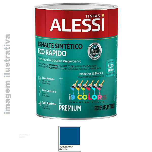 Alessi Esmalte Sintético Eco Rápido Base Água  0,9 litro - Azul França Brilhante