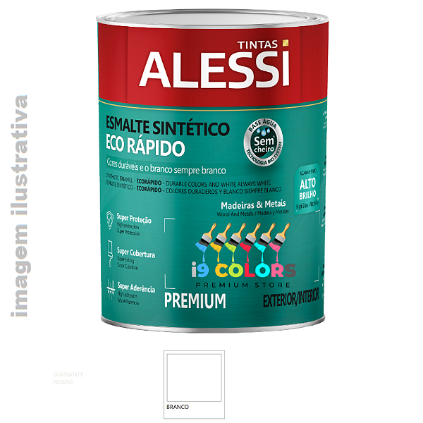 Alessi Esmalte Sintético Eco Rápido Base Água  0,9 litro - Branco Brilhante