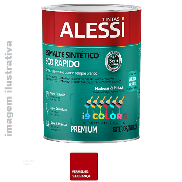 Alessi Esmalte Sintético Eco Rápido Base Água  0,9 litro - Vermelho Segurança Brilhante