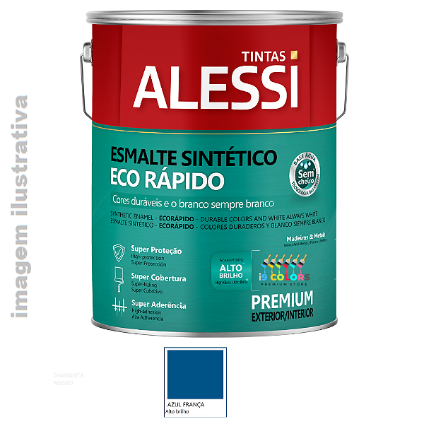 Alessi Esmalte Sintético Eco Rápido Base Água  3,6 litros - Azul França Brilhante