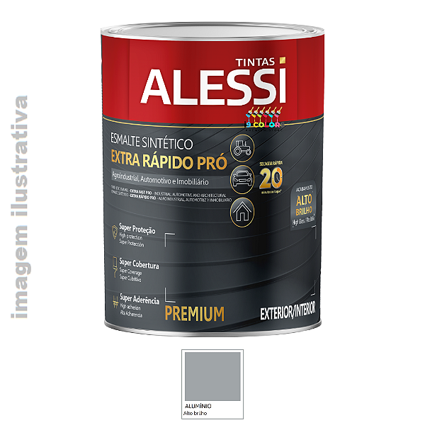 Alessi Esmalte Sintético Extra Rápido Pró  0,9 litro - Alumínio Brilhante