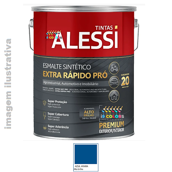 Alessi Esmalte Sintético Extra Rápido Pró  3,6 litros - Azul Arara Brilhante