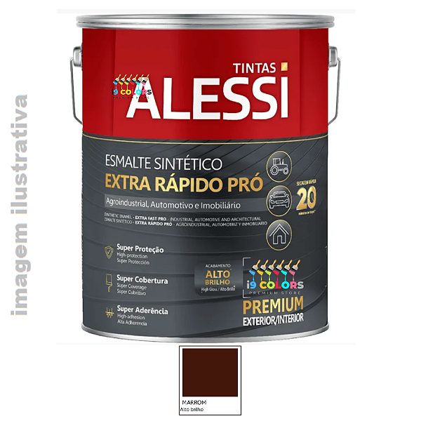 Alessi Esmalte Sintético Extra Rápido Pró  3,6 litros - Marrom Brilhante
