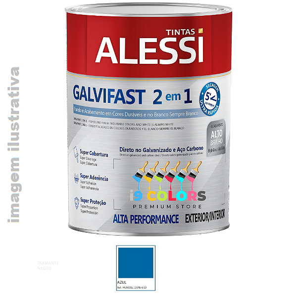 Alessi Galvifast 2 em 1 fundo e acabamento  0,9 litro - Azul Munsell Brilhante