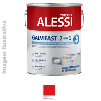 Alessi Galvifast 2 em 1 fundo e acabamento  3,6 litros - Vermelho Munsell Brilhante