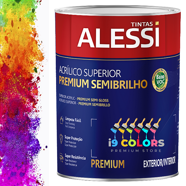 Alessi Tinta Acrílica Superior Super Lavável  0,8 litro - Base A Semibrilho Lavável