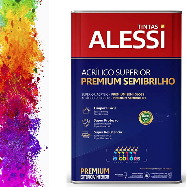Alessi Tinta Acrílica Superior Super Lavável 16 litros - Base A Semibrilho Lavável