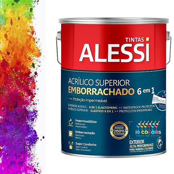 Alessi Tinta Acrílico Superior Emborrachado 6 em 1  3,2 Litros - Base A Fosco