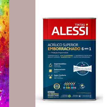 Alessi Tinta Acrílico Superior Emborrachado 6 em 1 16 Litros - AP 43-6 Teaberry Gray Alessi Self Color