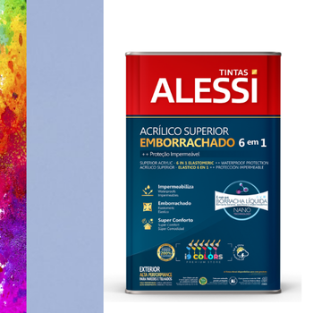 Alessi Tinta Acrílico Superior Emborrachado 6 em 1 16 Litros - Azul Laguna Alessi RM