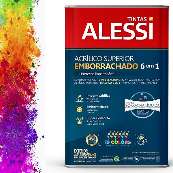Alessi Tinta Acrílico Superior Emborrachado 6 em 1 16 Litros - Base C Fosco