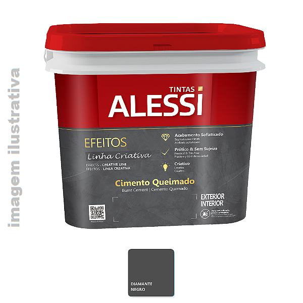 Alessi Cimento Queimado Perolizado  3,6 quilos - Perolizado Diamante Negro