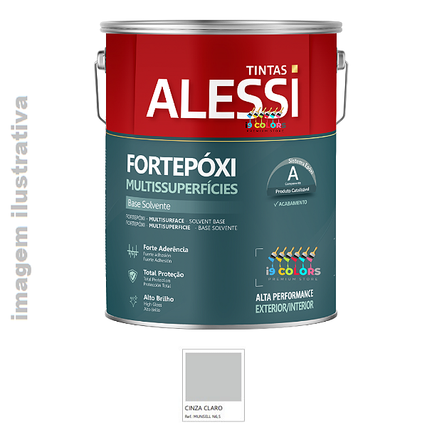 KIT FORTEPOXI MULTISSUPERFICIE COM CATALISADOR 3.2L ALESSI - Cinza Claro