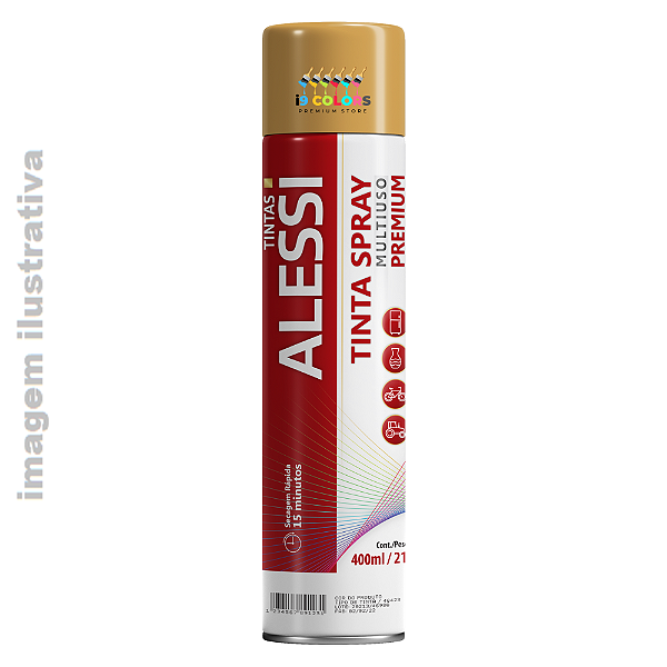 Alessi Spray Metálico Brilhante - Ouro Metálico