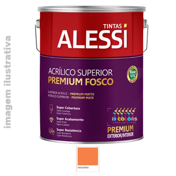 Tinta Acrílica Alessi Acrílico Superior Premium  3.6 litros - Tangerina Fosco