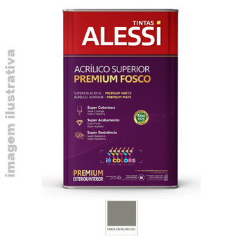Tinta Acrílica Alessi Acrílico Superior Premium 18 litros - Prata Envelhecido Fosco