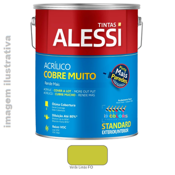 Tinta Acrílica Alessi Cobre Muito  3,6 litros - Verde Limão Fosco