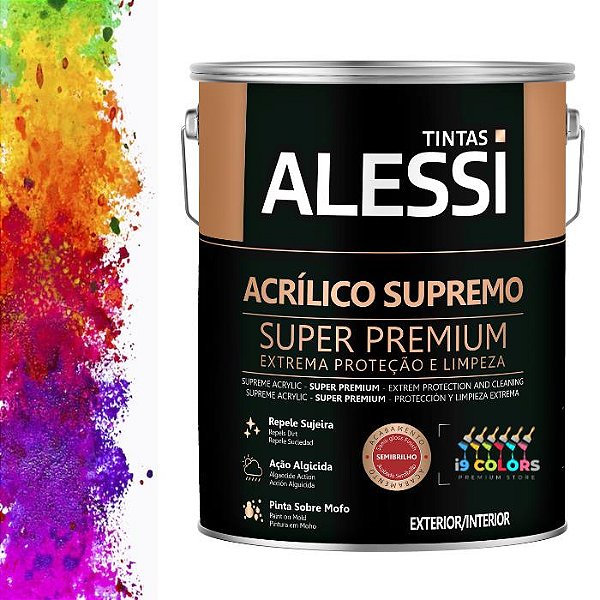 Tinta Acrílica Alessi Supremo  3,2 litros - Base B Semibrilho Lavável