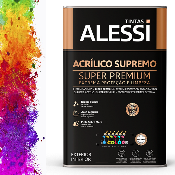 Tinta Acrílica Alessi Supremo 16 litros - Base C Semibrilho Lavável