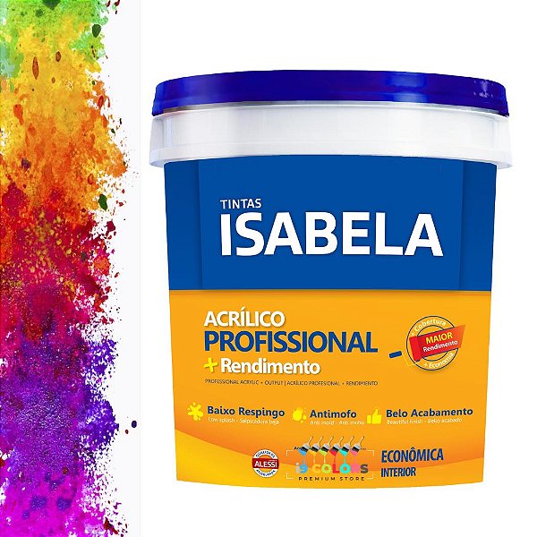 Tinta Acrílica Isabela Profissional Mais Rendimento Econômica  3,2 litros - Base A Fosco