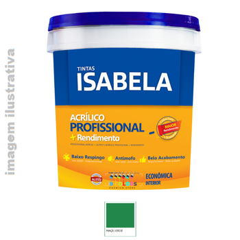 Tinta Acrílica Isabela Profissional Mais Rendimento Econômica  3,6 litros - Maçã Verde