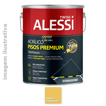 Tinta Piso Acrílico Premium  3,6 Litros - Alessi - Amarelo Demarcação Fosco