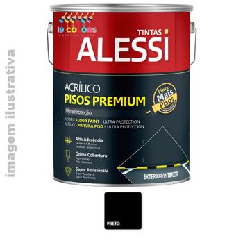 Tinta Piso Acrílico Premium  3,6 Litros - Alessi - Preto Fosco
