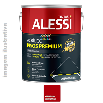 Tinta Piso Acrílico Ultrapiso  3,6 litros - Alessi - Vermelho Segurança Semibrilho