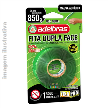 Adelbras Fita Dupla Face Massa Acrílica Fixa Pro 200 24 mm x 2 metros