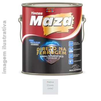 Esmalte Sintético Direto na Ferrugem 3,6 litros Maza - Platina Brilhante