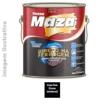 Esmalte Sintético Direto na Ferrugem 3,6 litros Maza - Preto Fosco