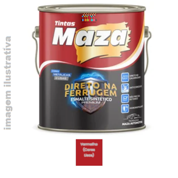 Esmalte Sintético Direto na Ferrugem 3,6 litros Maza - Vermelho Brilhante