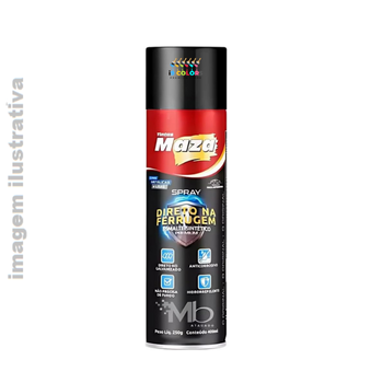 Spray Direto da Ferrugem 250 gramas Maza - Preto Brilhante