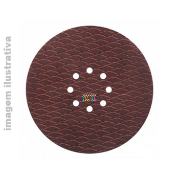 Disco de Lixa 225mm 8 Furos Centrados Grão 120 Altas - Vermelho