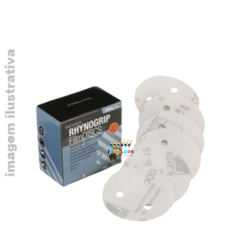 Disco Lixa 3 Pol 3 furos Grão 800 Indasa Rhynogrip Film - Branco