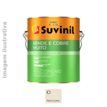 Tinta Acrílica Suvinil Rende e Cobre Muito 3,6 Litros - Palha