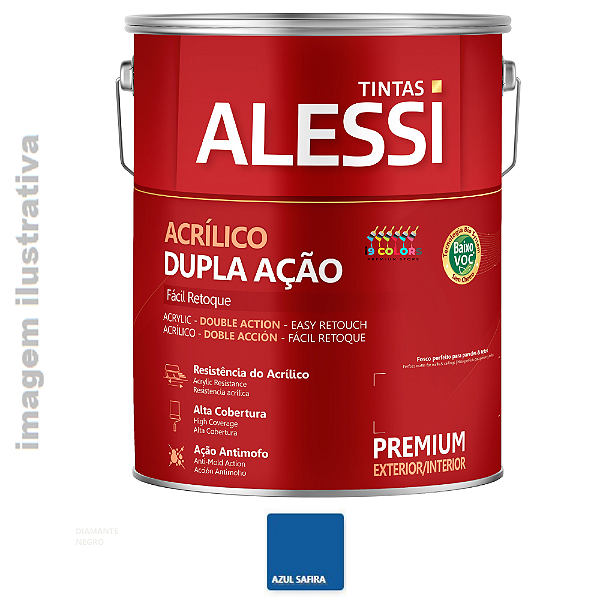 Alessi Dupla Ação Fosco 3,6 Litros - Azul Safira Fosco