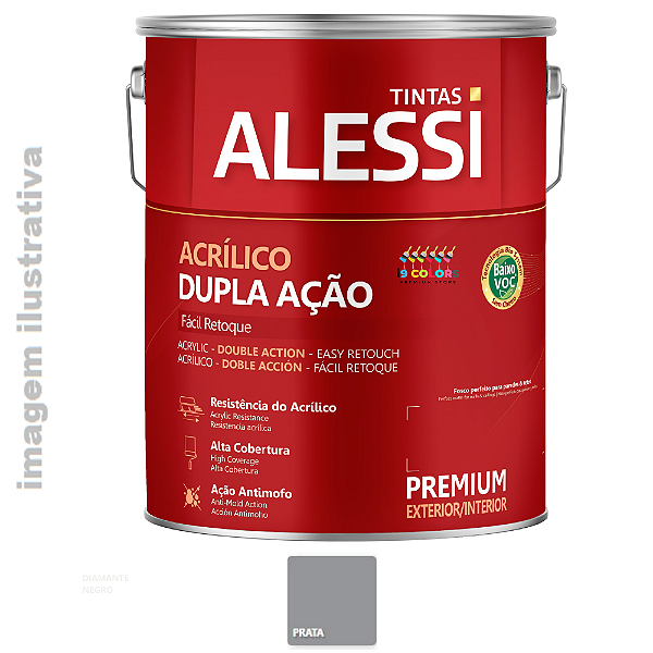 Alessi Dupla Ação Fosco 3,6 Litros - Prata Fosco