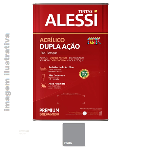Alessi Dupla Ação Fosco 18 litros - Prata Fosco
