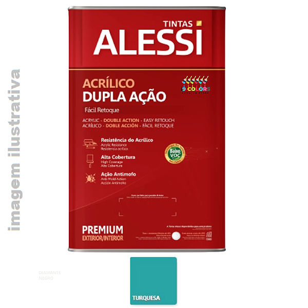 Alessi Dupla Ação Fosco 18 litros - Turquesa Fosco
