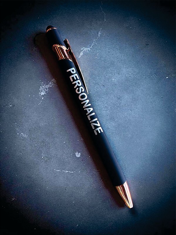 Caneta Metal Premium com Gravação (Preta c/ detalhes dourado)