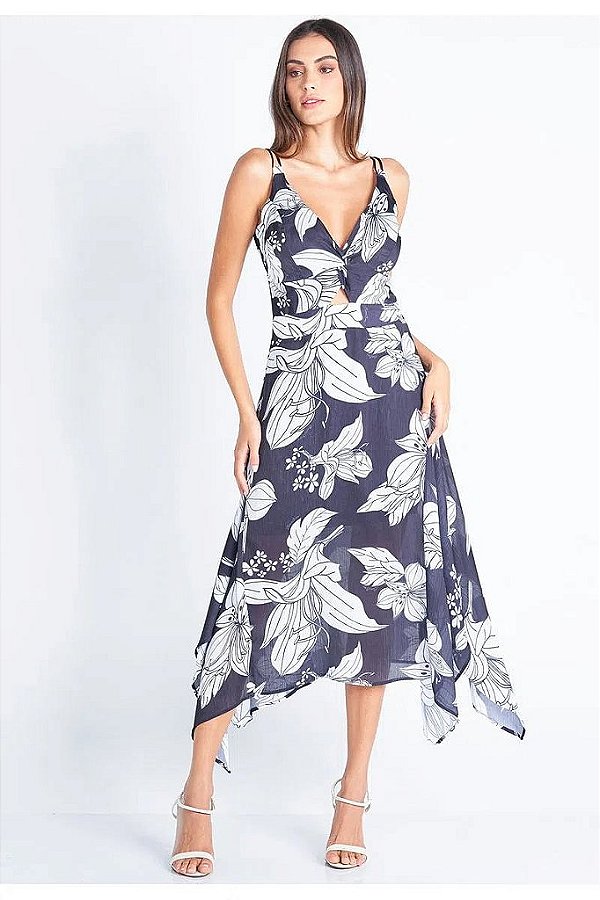 Vestido com Pontas Black Lilies