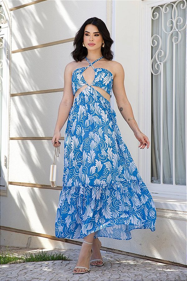 Vestido Esmeral Longo Dança das Folhas