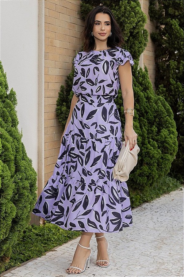 Conjunto Lilac Garden de Saía e Blusa