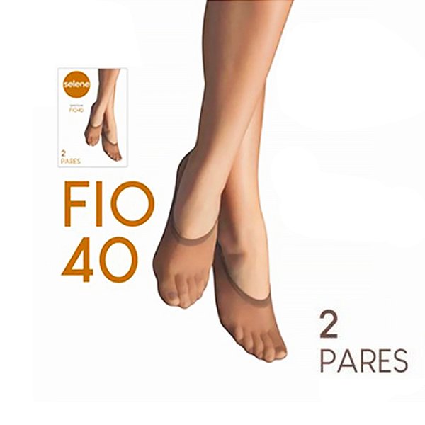 2 Pares Meia Sapatilha Fio 40 Invisível