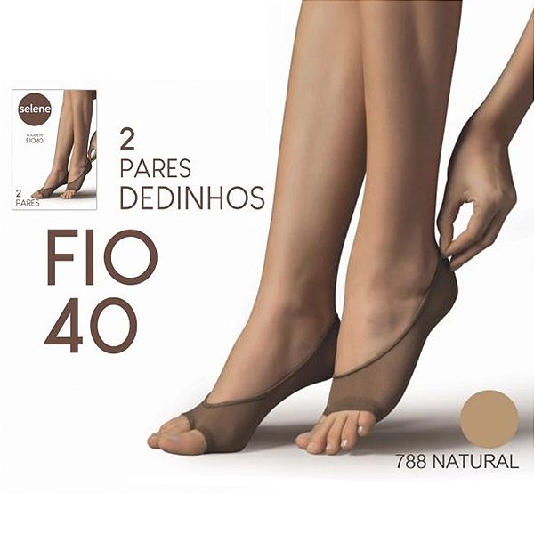 2 Pares Meia Sapatilha Dedinhos Fio 40 Dedos Livres