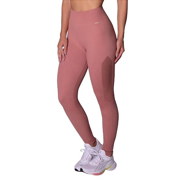 Calça Legging Fitness Sem Costura Resistente Poliamida Detalhe Lateral